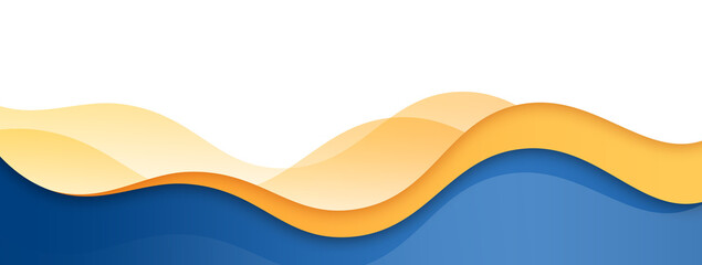 Orange and Blue Footer Wave Banner