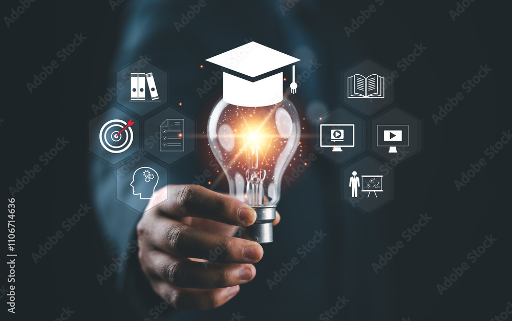 Aufkleber e-learning technology concept. ai and machine learning enhance personalized learning. technology cou