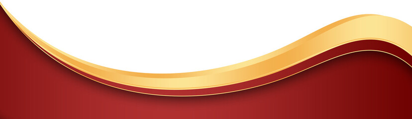 Red and Gold Footer Wave Banner