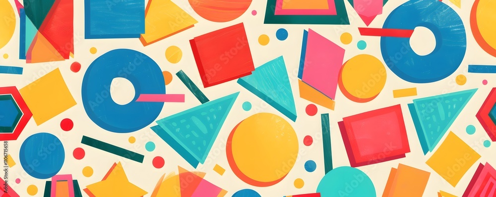 Poster abstract colorful geometric shapes pattern design