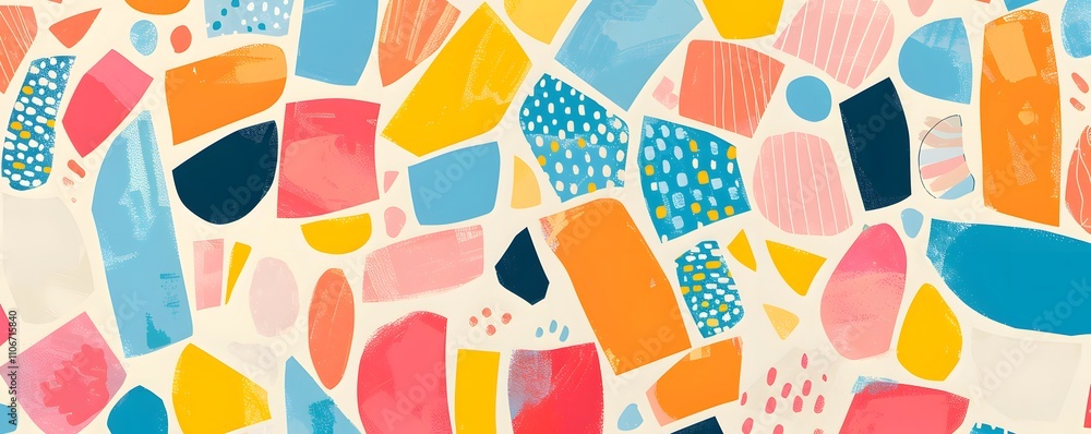 Poster abstract colorful shapes pattern design