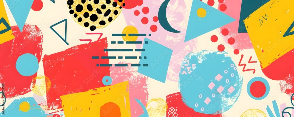 Poster abstract colorful geometric shapes pattern design