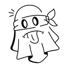 Doodle style icon of ghost costume 

