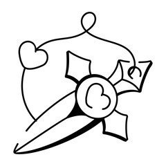 A hand drawn style icon of dagger 

