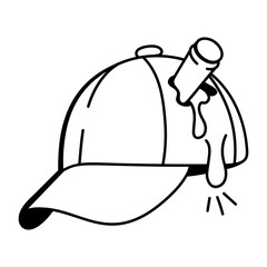 An icon of cap in doodle style 

