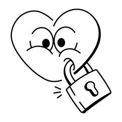 A sketchy icon of love lock 

