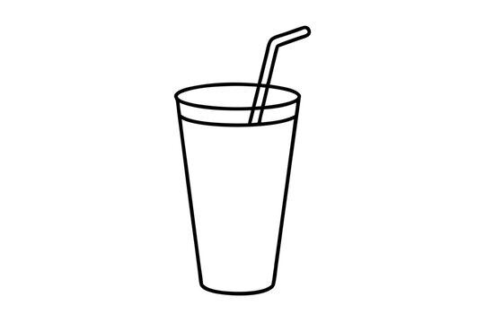 recommend clip art: Juice Glass with Straw | isolated silhouette vector illustration on white background