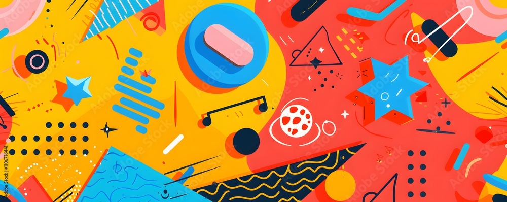 Poster abstract colorful geometric shapes design pattern