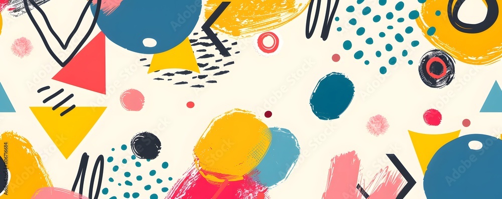 Poster abstract colorful shapes geometric pattern design