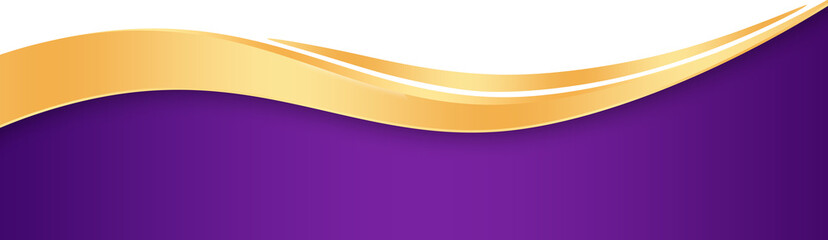 Purple Gold Footer Wave Banner