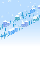 冬の街並みイラスト