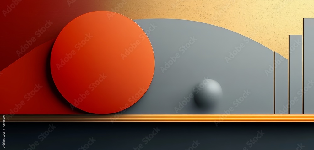 Poster Abstract Minimalist Business Background with Geometric Shapes Spheres and Copy Space