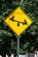 Yellow Children's  Kids playground Sign
