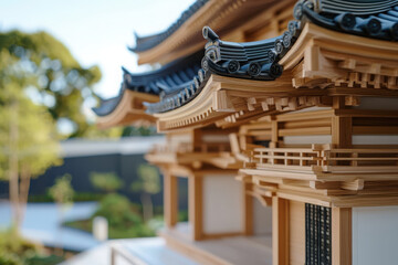 Fototapeta premium Exploring the art of japanese wooden temple construction intricate joinery techniques in traditional architecture