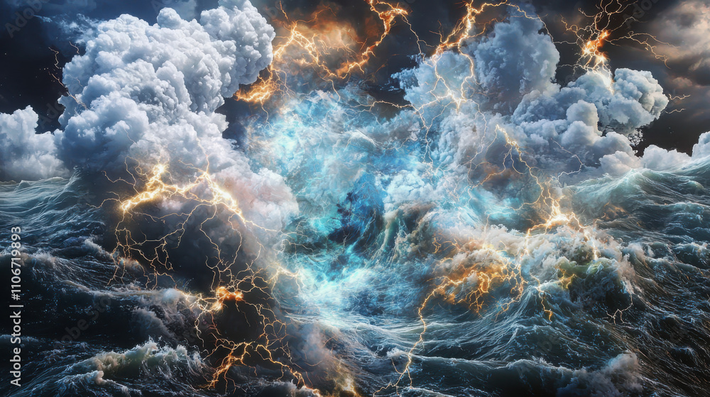 Poster exploring meteorological energy flows wind currents as intricate neural networks in atmospheric dyna