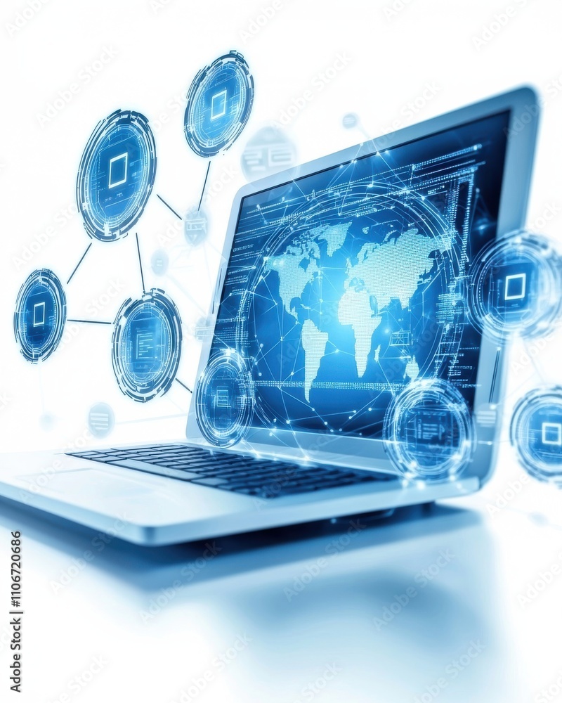 Poster a man is sitting in front of a computer with a keyboard and a mouse