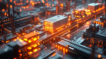 Obraz premium Unlocking the Future of Supply Chain with Digital Twins Technology, showcasing photo-realistic digital models, data-driven logistics, and futuristic innovations transforming global supply chains.