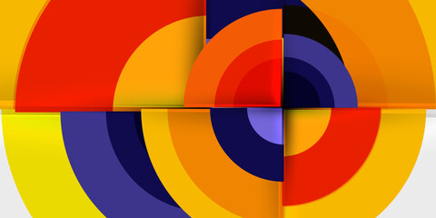 Fototapeta premium Circle and semi circle geometric background. Vector Illustration For Wallpaper, Banner, Background, Card, Book Illustration, landing page