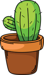 illustration of cactus outline isolated on white background vector