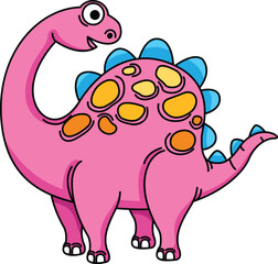 illustration of dinosaur outline character white on background vector