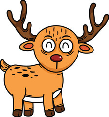illustration of reindeer outline character white on background vector