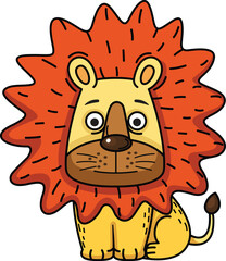 illustration of lion outline on a white background