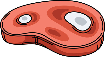 illustration steak meat on a white background
