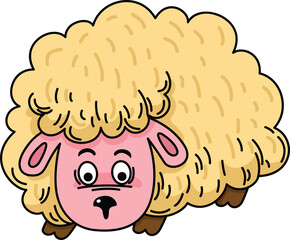 illustration of sheep outline character isolated on white background vector