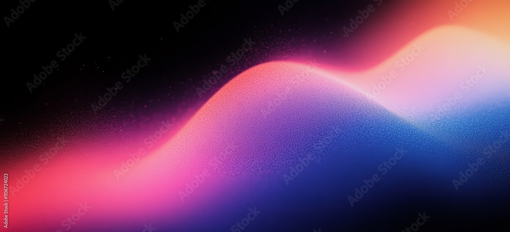 Poster abstract gradient background color flow pink blue purple black glowing smooth grainy texture design