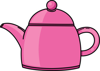 illustration of teapot outline on a white background