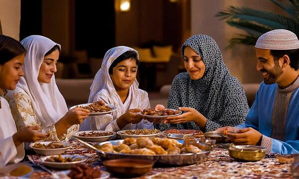 Smiles and Dates at Iftar Time
