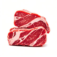 Meat in its raw state isolated on white background