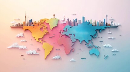 High definition PPT design background map with super detailed parts, integrating science, technology, and urban elements, simple and professional style, suitable for business presentations.