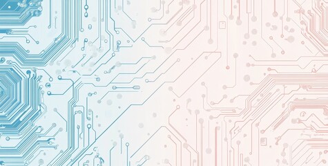 Seamless circuit board line vector pattern, with a white background, showcasing digital technology, innovation, and modern design. Highlight the complexity of electronic products.