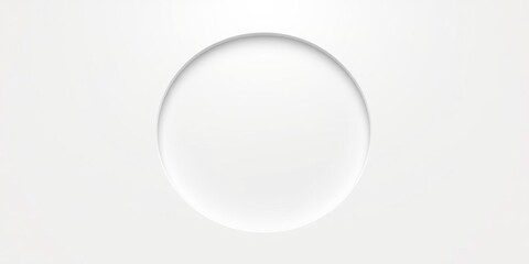 White oval frame with a black hole in the center, ideal for showcasing content in a modern and sleek way, design, white