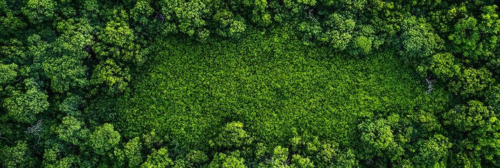 Aerial View of Lush Green Forest Canopy