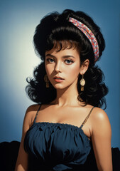 portrait of a woman timeless yet old fashioned with big earrings