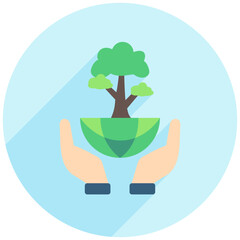 Biodiversity rounded flat color icon. use for modern concept, print, UI, UX kit, web and app development. Vector EPS 10, related to business, green industry, eco friendly and economy .