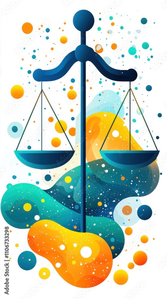 Poster a leafy scale with two scales on each side