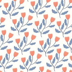 Floral Seamless Pattern of Flowers in Pink, for Textiles, Fabrics, Decoration, Papers Prints, Fashion Backgrounds, Wrapping