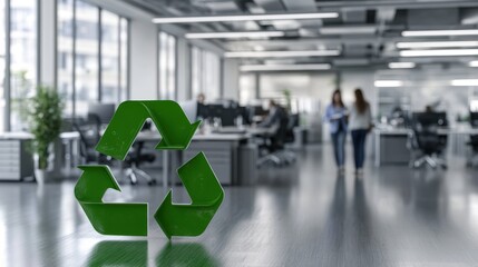 Obraz premium Promoting sustainability through recycling initiatives modern office space corporate environment professional viewpoint