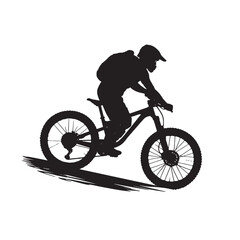 Fototapeta premium Mountain Biker Silhouette for Nature-Themed