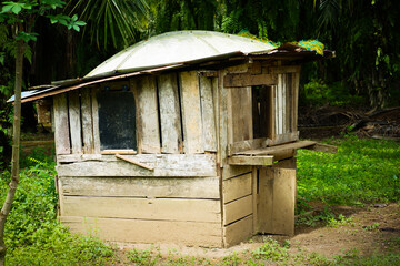 simple village chicken coop made of wood