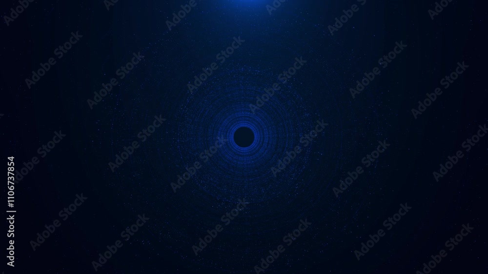 Poster 4k glitter particle motion in cyber space. tunnel texture for futuristic digital data transfer conce