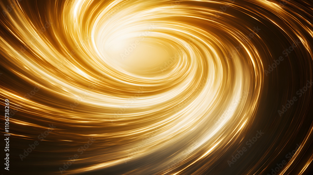 Poster a mesmerizing swirl of golden light, creating a dynamic and cosmic atmosphere, reminiscent of a gala