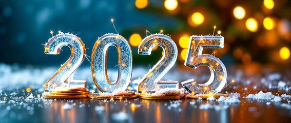 illuminated icy numerals 2025