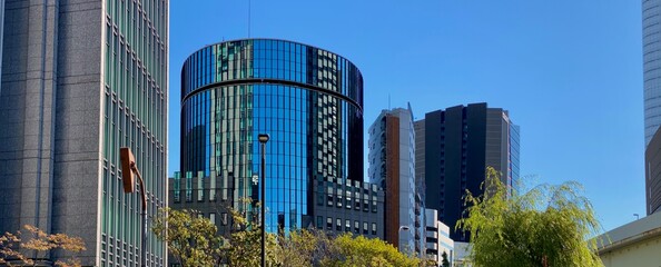 A panoramic cityscape, Ginza, Tokyo, Japan, showing some of the interesting architecture_20241107_panorama.