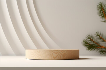 Minimal background podium and white background for product presentation
