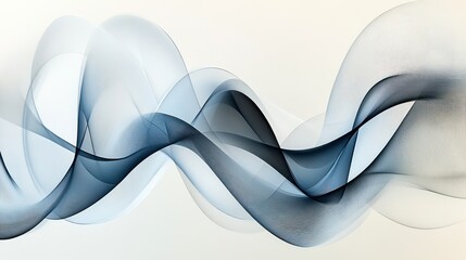 Abstract waves in soft blue and gray tones create a fluid, dynamic visual effect.