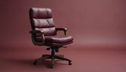 Fototapeta premium burgundy office chair in a empty room